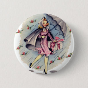 Macaron Rond 5 Cm Invité vintage de Fête de la mariée
