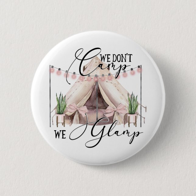 Macaron Rond 5 Cm Invités du Camping Glamping (Devant)
