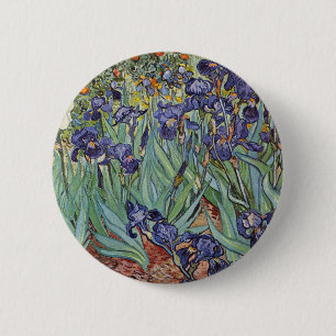 Macaron Rond 5 Cm Iris de Van Gogh Peinture Impressionniste