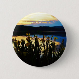 Macaron Rond 5 Cm Iris jaunes sur la rive du lac Arrowhead