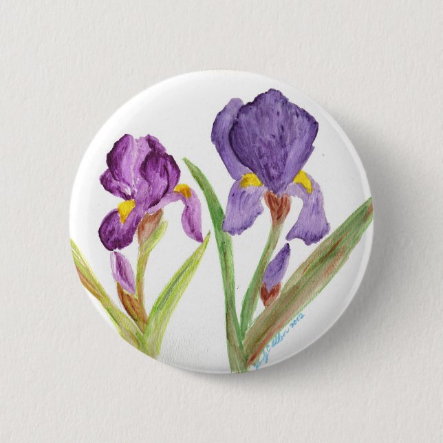 Macaron Rond 5 Cm Iris pourpre (Devant)