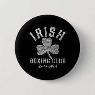 Macaron Rond 5 Cm Irish Boxing Club Boston Shamrock Distressed Gift
