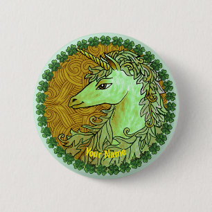 Macaron Rond 5 Cm Irish Unicorn épingle