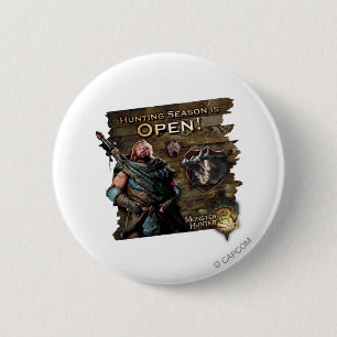 Macaron Rond 5 Cm Ironbeard McCullough, saison de chasse est ouvert