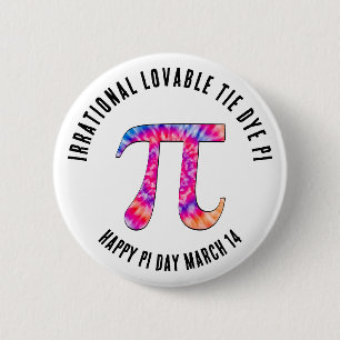 Macaron Rond 5 Cm IRRATIONAL TIE DYE PI Happy Pi Day