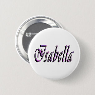 Macaron Rond 5 Cm Isabella Nom En Violet Et Rose,