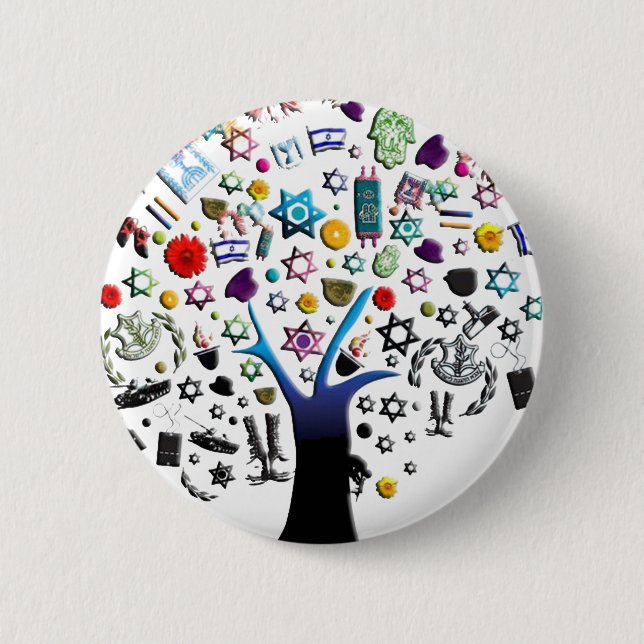 Macaron Rond 5 Cm Israël (Devant)