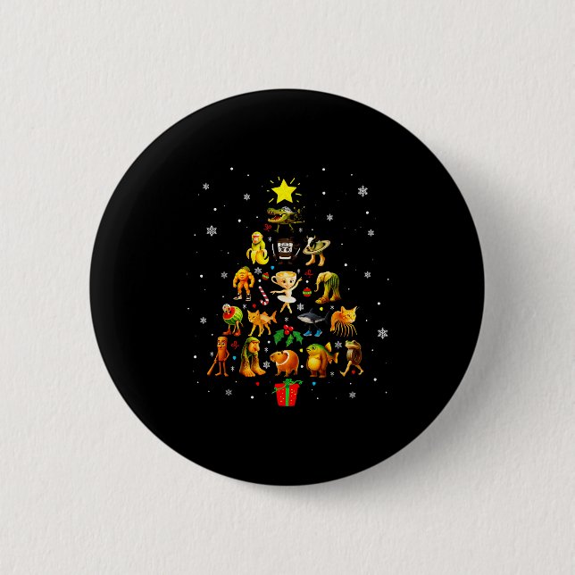 Macaron Rond 5 Cm Italian Brainrot Meme Christmas Tree Brain Rot Xma (Devant)