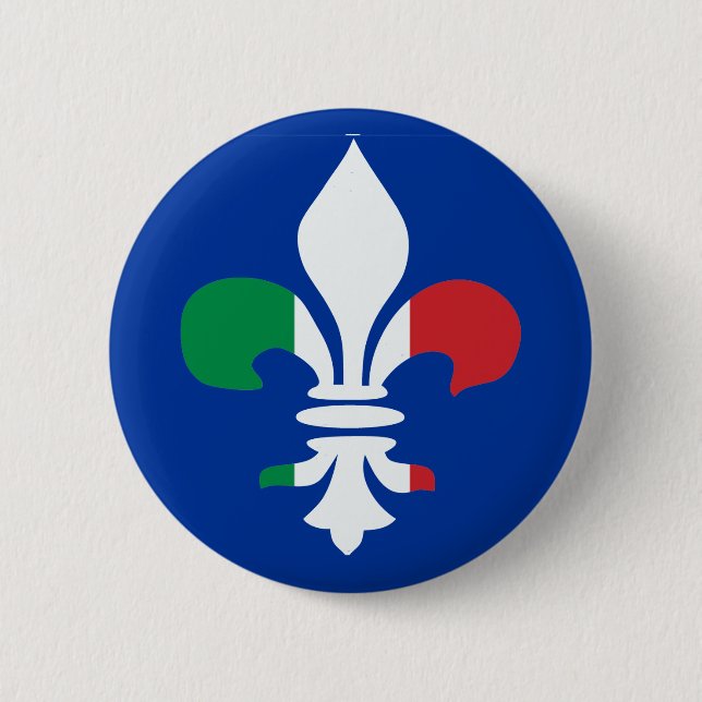Macaron Rond 5 Cm Italian Fleur de Lis Button (Devant)