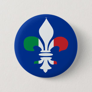 Macaron Rond 5 Cm Italian Fleur de Lis Button