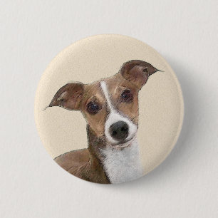 Macaron Rond 5 Cm Italian Greyhound Painting - Cute Original Dog Art