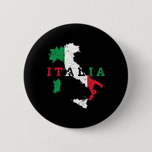 Macaron Rond 5 Cm Italie Carte italienne Drapeau Fierté Cadeau Patri