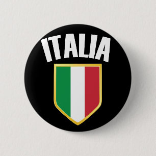 Macaron Rond 5 Cm Italie Crest Italie Drapeau Fan de football