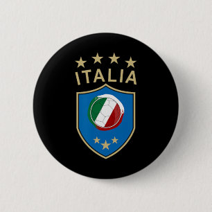 Macaron Rond 5 Cm Italie Football - Drapeau Italien Italie Footbyll