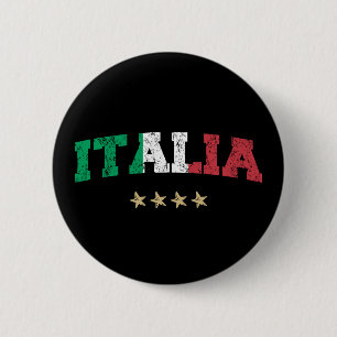 Macaron Rond 5 Cm Italie maillot de football Fan drapeau italien