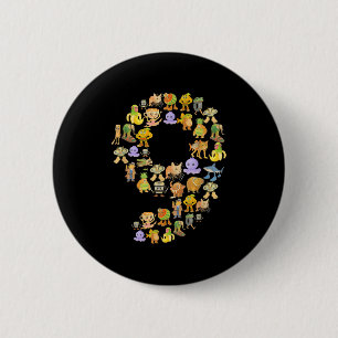 Macaron Rond 5 Cm Italien Brainrot Mème 9e fête d'anniversaire 9 ann