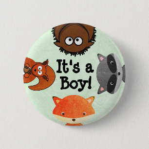 Macaron Rond 5 Cm It's a Boy Birth Announcement Button