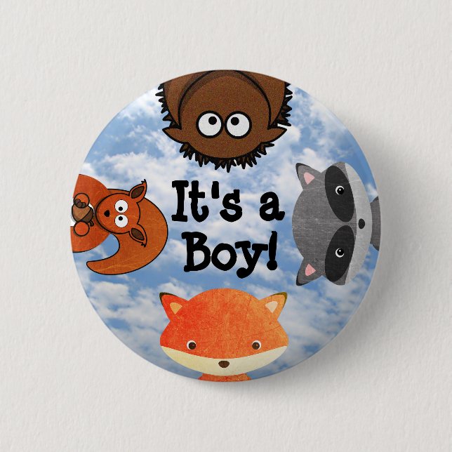 Macaron Rond 5 Cm It's a Boy Birth Announcement Button (Devant)
