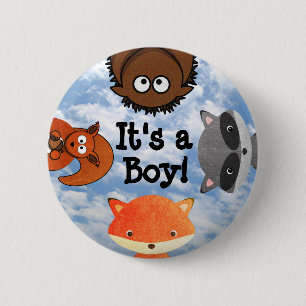 Macaron Rond 5 Cm It's a Boy Birth Announcement Button