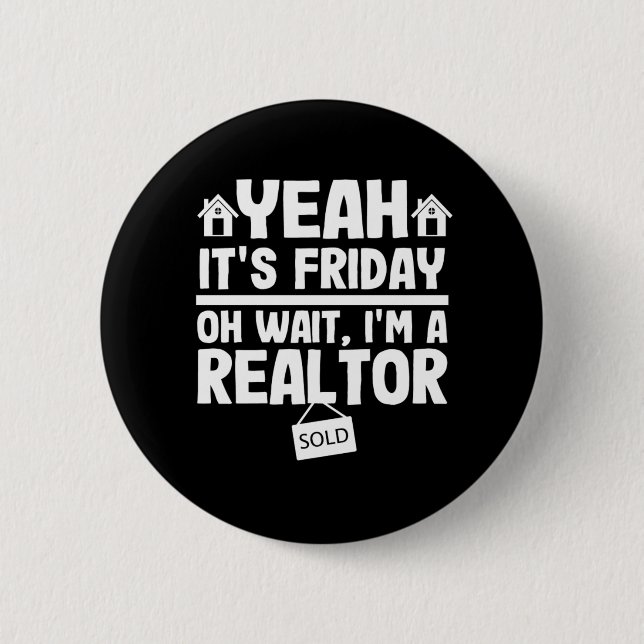 Macaron Rond 5 Cm Its Friday Funny Realtor Real Estate (Devant)