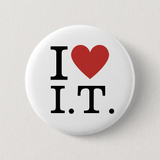 Macaron Rond 5 Cm J'❤️ adore l'informatique Épingles personnalisable
