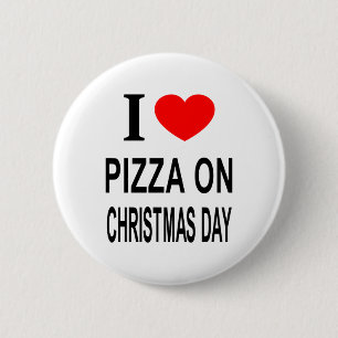MACARON ROND 5 CM J'❤️ PIZZA LE JOUR DE NOËL J'AIME PIZZA À NOËL