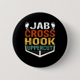 Macaron Rond 5 Cm Jab Cross Hook Uppercut Boxeur Entraînement Hommes