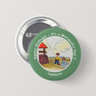 Macaron Rond 5 Cm Jack et Jill Mother Goose Articles de fête d'anniv