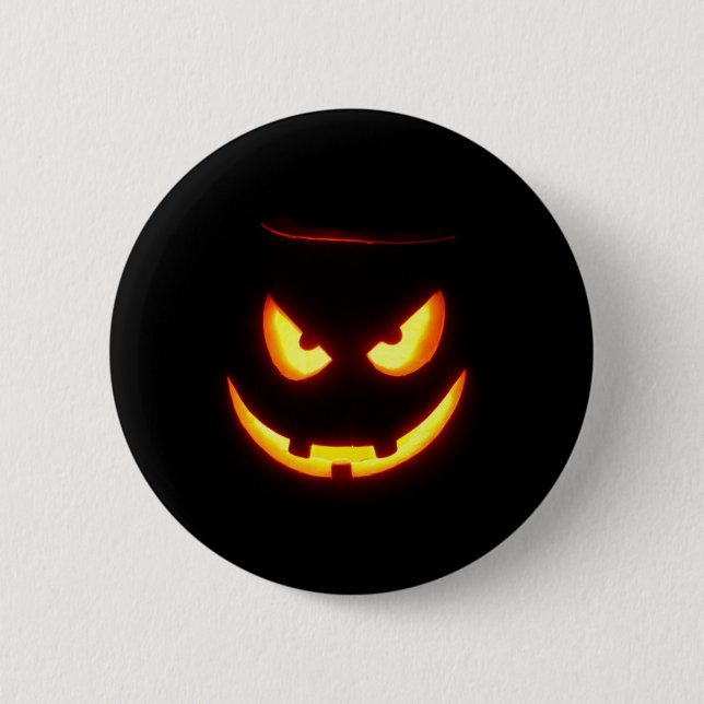 Macaron Rond 5 Cm Jack-o'-lantern éffrayant (Devant)