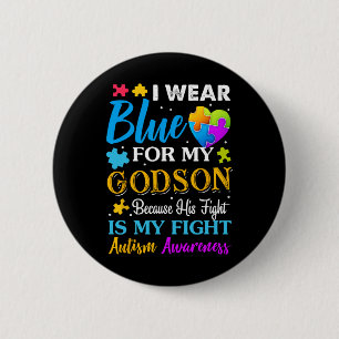 Macaron Rond 5 Cm Jackchel Art Je Porte Du Bleu Pour Mon Godson Auti