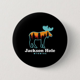 Macaron Rond 5 Cm Jackson Hole Wyoming Moose Montagnes Grand Tetons