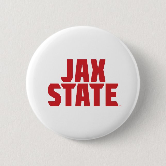 Macaron Rond 5 Cm Jacksonville State University JAX STATE Bold Red (Devant)