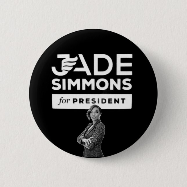 Macaron Rond 5 Cm Jade Simmons, président (Devant)