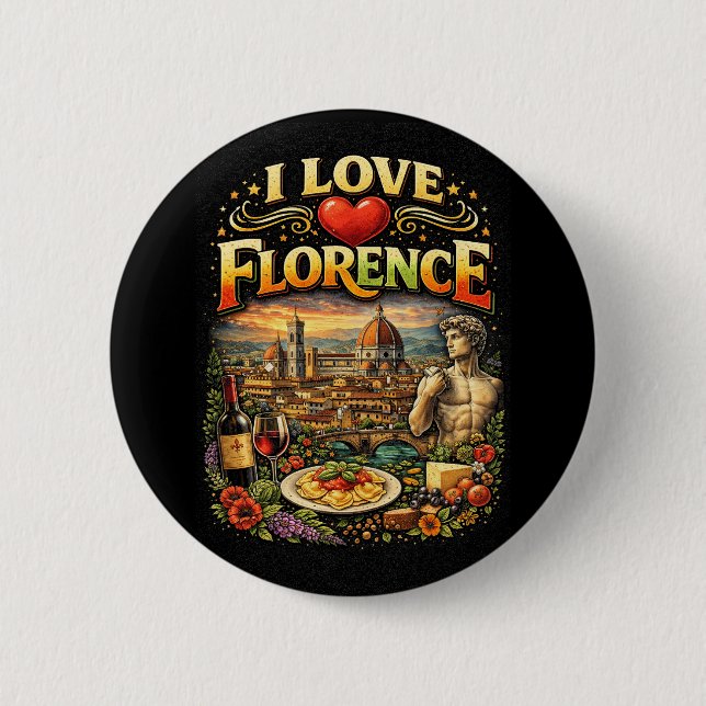 Macaron Rond 5 Cm J'adore Florence (Devant)