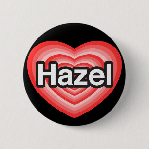 Macaron Rond 5 Cm J'adore Hazel. Je t'aime Hazel. Cœur
