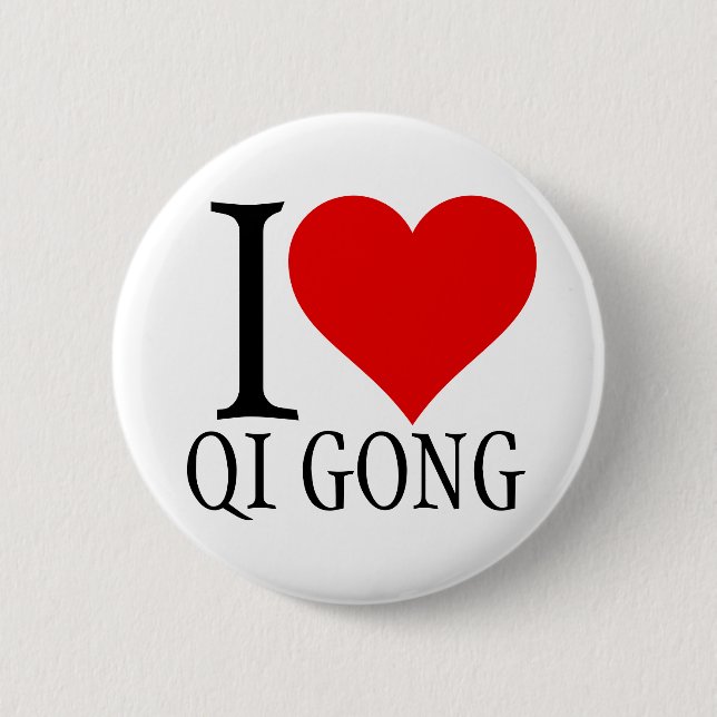 Macaron Rond 5 Cm J'adore le bouton qi gong (Devant)