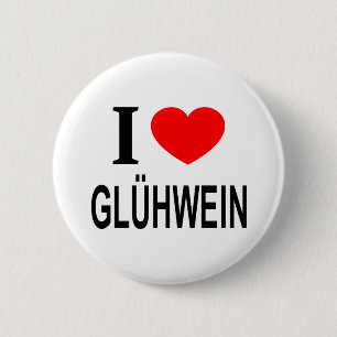 Macaron Rond 5 Cm J'adore le GLÜHWEIN J'AIME LE GLÜHWEIN J'AI LE CŒU