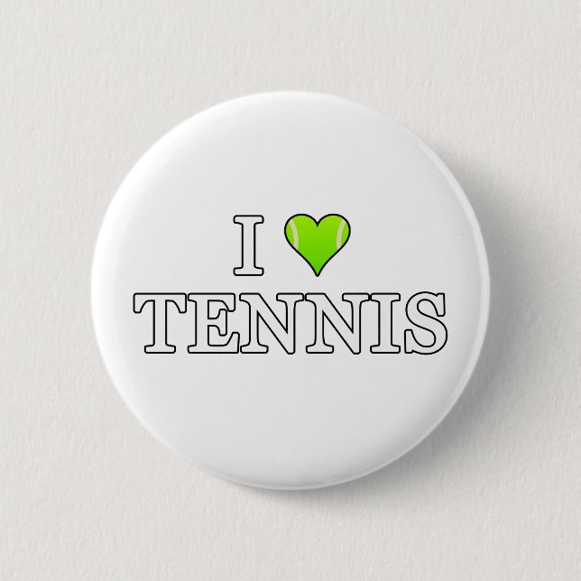 Macaron Rond 5 Cm J'adore le tennis (Devant)