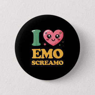 Macaron Rond 5 Cm J'adore l'emo screamo