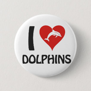 Macaron Rond 5 Cm J'adore les dauphins