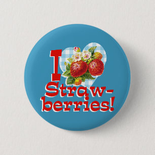 Macaron Rond 5 Cm J'adore les fraises