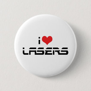 Macaron Rond 5 Cm J'adore les lasers en forme de cœur - Pour les amo