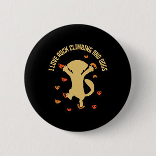 Macaron Rond 5 Cm J'adore l'escalade et les chiens - Boulder Boulder