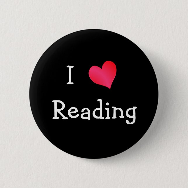 Macaron Rond 5 Cm J'adore lire (Devant)