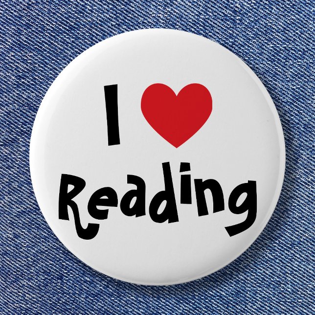 Macaron Rond 5 Cm J'adore lire (I Love Reading Button)