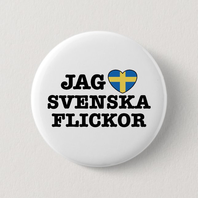 Macaron Rond 5 Cm Jag Svenska Flickor (Devant)