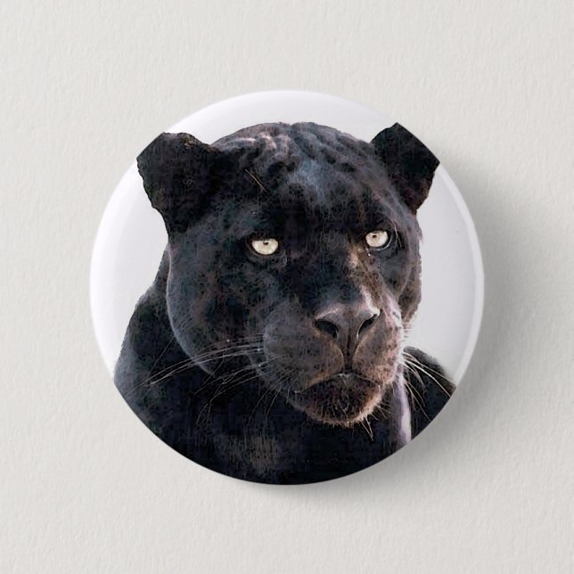 Macaron Rond 5 Cm Jaguar noir (Devant)