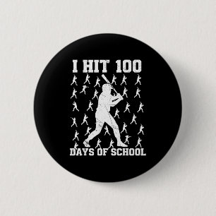 Macaron Rond 5 Cm J'ai atteint 100 jours d'école Baseball Garçon 