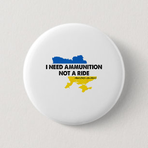 Macaron Rond 5 Cm J'ai besoin de munitions pas d'un trajet Drapeau d