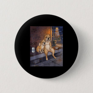 Macaron Rond 5 Cm J'ai Ce Chien En Moi Drôle Bouledogue Boit De La B